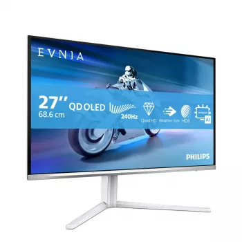 Monitor de computador Philips Evnia 6000 27M2N6501L/00 67,3 cm (26,5 polegadas) 2560 x 1440 píxeis Quad HD QD-OLED branco