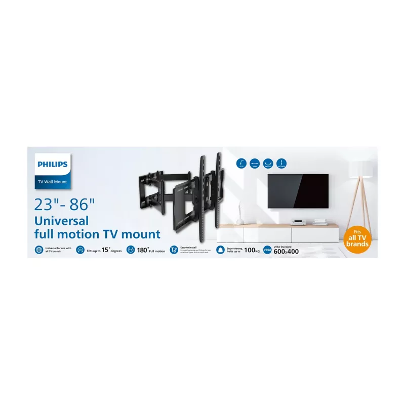 Philips SQM9640/00 suporte de parede universal para TV, 23-86 polegadas, 55 kg, preto