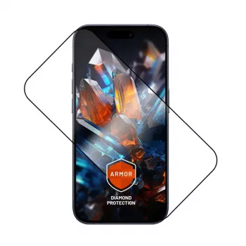 Película protetora de ecrã FIXED para Apple iPhone 17 Pro — vidro temperado, preto, Armor com aplicador anti-poeira e camada AR