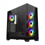 Caixa FSP M340-BA Midi Tower mITX, mATX, ATX preto ARGB, Midi Tower, PC, preto, ATX, micro ATX, Mini-ITX, vidro, SPCC, 17 cm