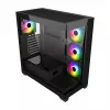 Caixa FSP M340-BA Midi Tower mITX, mATX, ATX preto ARGB, Midi Tower, PC, preto, ATX, micro ATX, Mini-ITX, vidro, SPCC, 17 cm