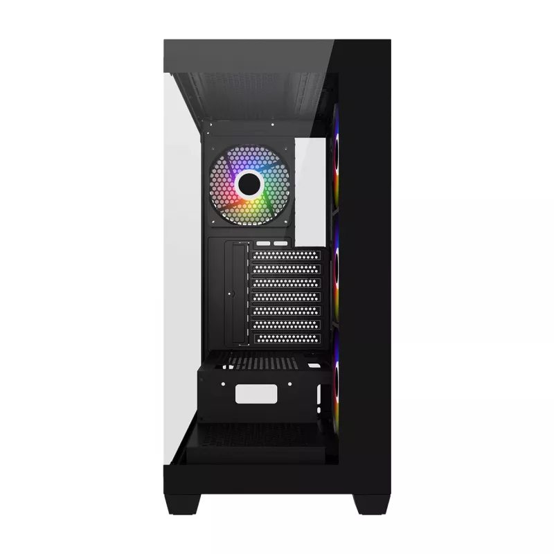 Caixa FSP M340-BA Midi Tower mITX, mATX, ATX preto ARGB, Midi Tower, PC, preto, ATX, micro ATX, Mini-ITX, vidro, SPCC, 17 cm