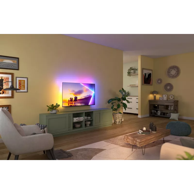 TV Philips 43PUS8450/12 43 polegadas QLED 4K Ultra HD, 3840×2160, Titan OS, Wi‑Fi, Ethernet, preto