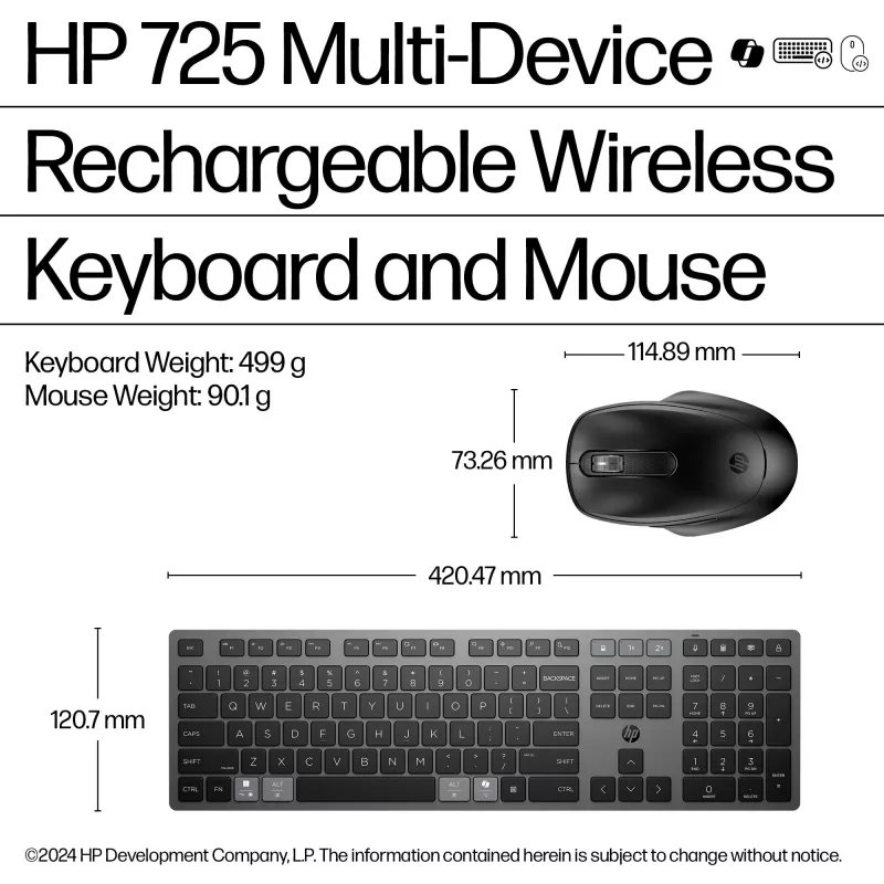 Conjunto de teclado e rato sem fios recarregáveis HP 720 Multi-Device