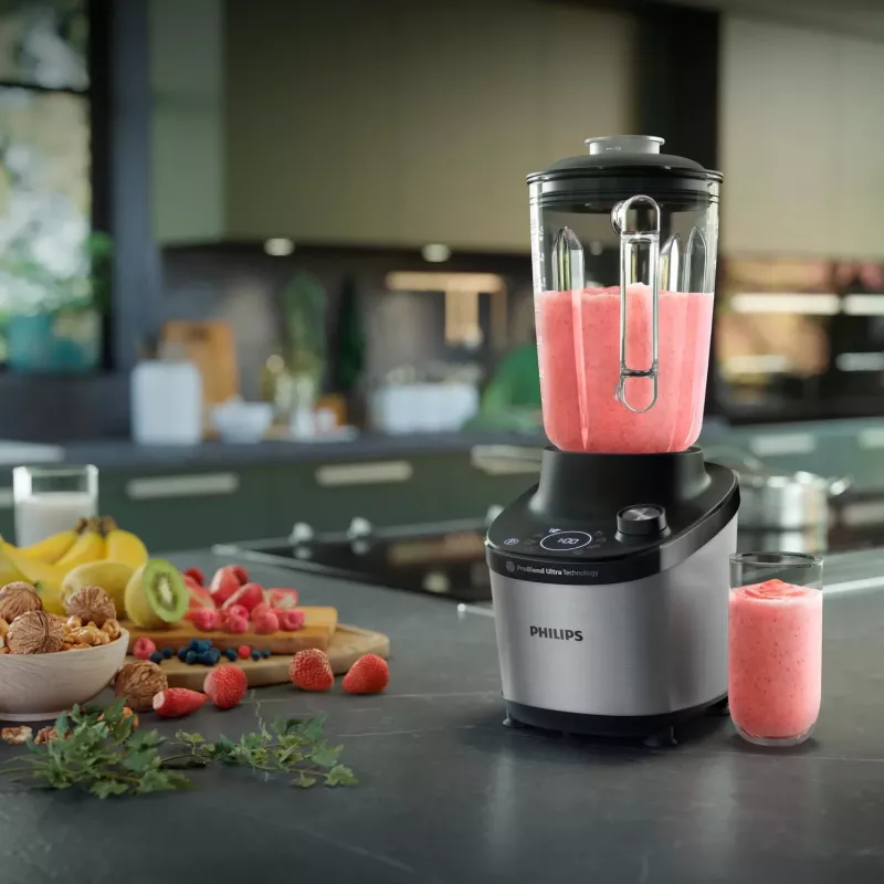 Batedeira de mesa Philips Série 7000 HR3760/10 preto aço inoxidável