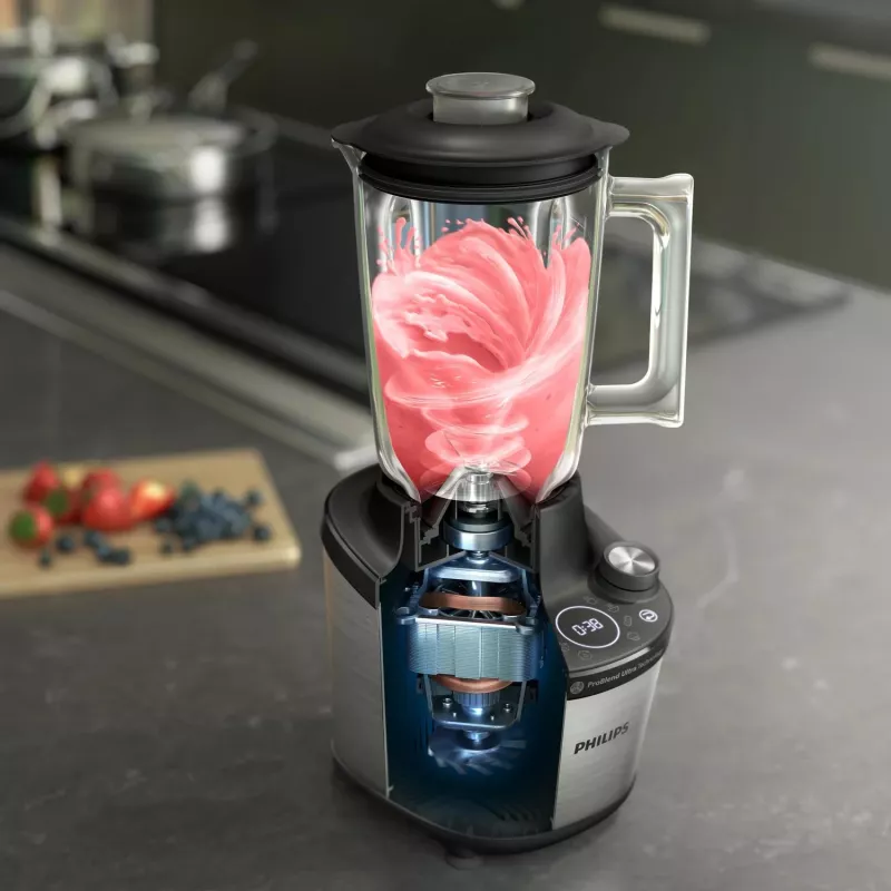 Batedeira de mesa Philips Série 7000 HR3760/10 preto aço inoxidável