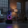 Sistema de altifalantes BLAUPUNKT PB60X — 120W RMS, Bluetooth A2DP, FM, ecrã LED, bateria de 7000mAh, 18h, AUX, comando, 568×322×321 mm
