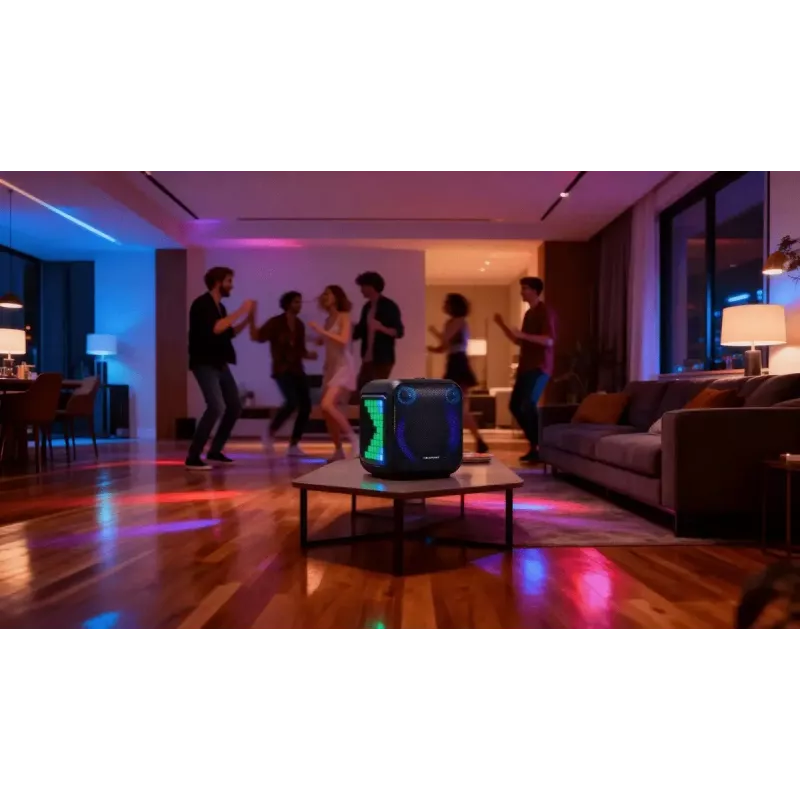 Sistema de altifalantes para interior/exterior BLAUPUNKT PB6LED — 40 W RMS, Bluetooth, FM, MicroSD, indicador LED, bateria de 4500 mAh