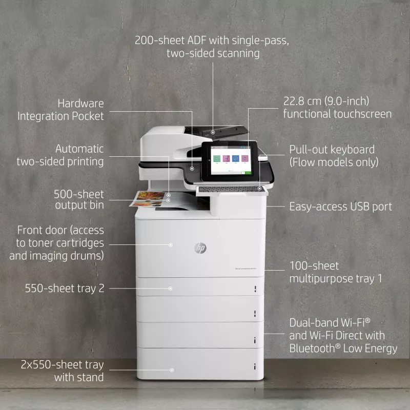 Multifunções HP Color LaserJet Enterprise Flow MFP M776z impressora laser cor