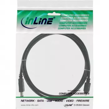 InLine Cabo FireWire 400 1394 6 para 4 pinos ficha 1,8 m, preto, 1,8 m, 6-Pin, 4-Pin, ficha/ficha, 175 mm