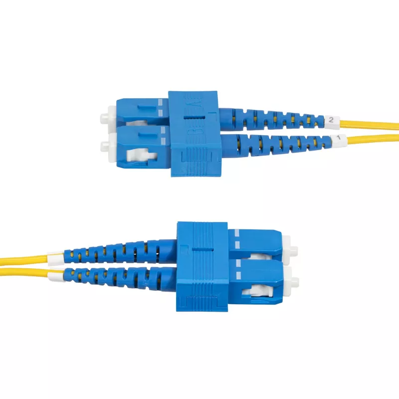 StarTech.com 30m Cabo de fibra ótica SC para SC (UPC) OS2 monomodo duplex, 9/125µm, 40G/100G Zipcord, resistente a dobras, baixa atenuação de inserção – cabo de patch de fibra LSZH