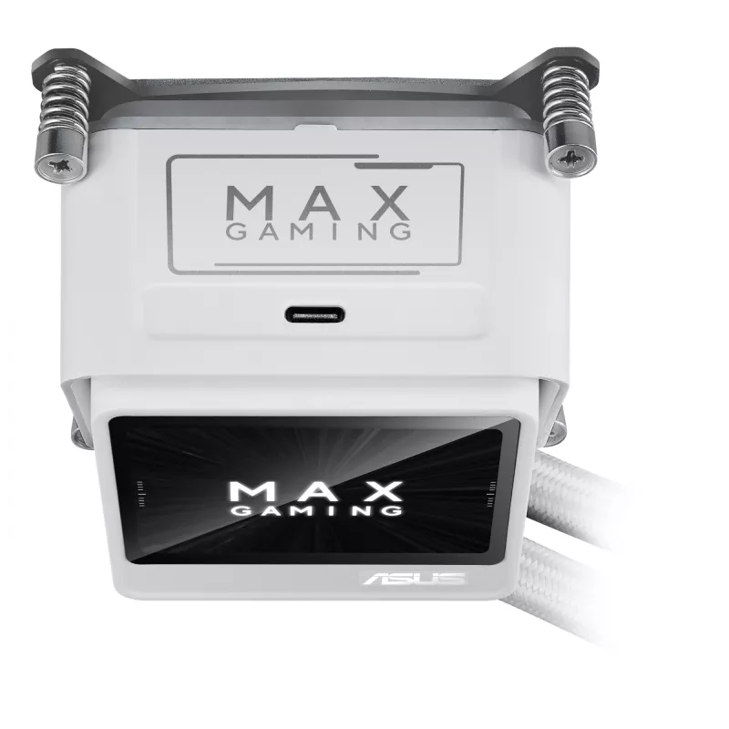 Refrigeração líquida All-in-One ASUS MAX Gaming LC 360 ARGB LCD White Edition, ventoinha de 120 mm, compatível com AM4/AM5/LGA1700