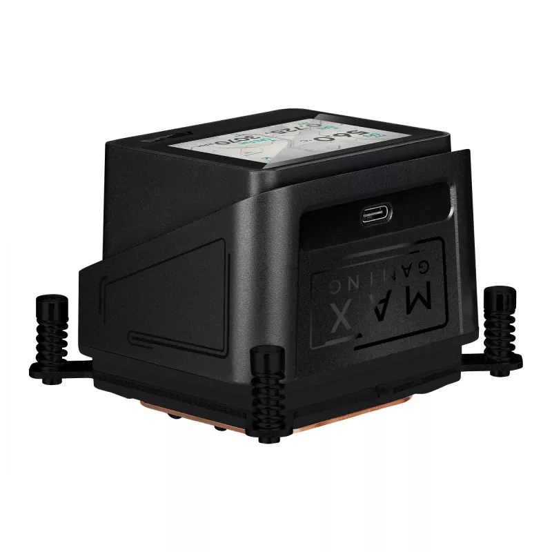 Refrigeração líquida All-in-One ASUS MAX GAMING LC 360 ARGB LCD — radiador de 360 mm, ventoinha de 120 mm, suporta AM4/AM5/LGA1700, preto