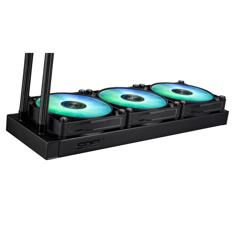 Refrigeração líquida All-in-One ASUS MAX GAMING LC 360 ARGB LCD — radiador de 360 mm, ventoinha de 120 mm, suporta AM4/AM5/LGA1700, preto