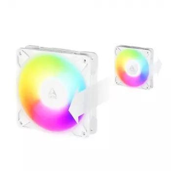 Ventoinha Arctic Freezer P12 Pro Reverse A-RGB PWM de 120 mm (branco) — 124 m³/h, FDB, cabo divisor