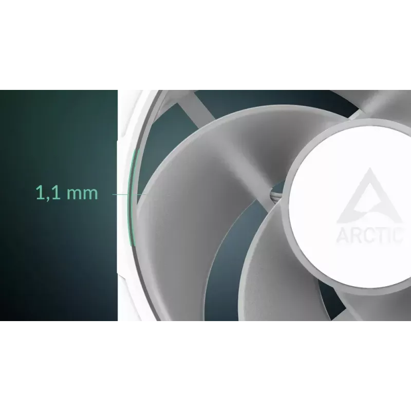 Ventoinha Arctic Freezer P12 Pro Reverse A-RGB PWM de 120 mm (branco) — 124 m³/h, FDB, cabo divisor