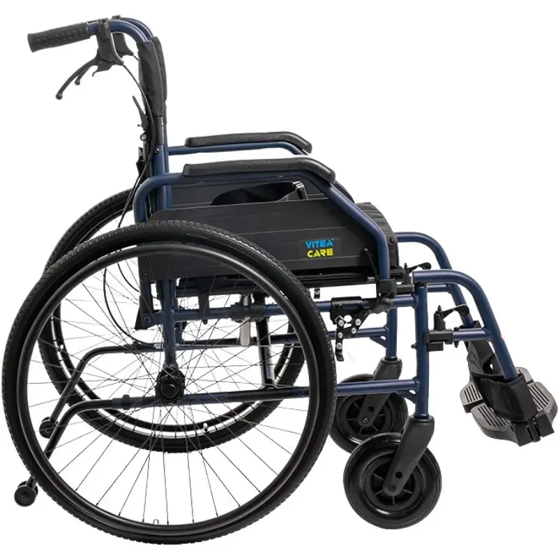 Cadeira de rodas MDH NAVY1 alumínio leve, assento 43×42 cm, carga máxima 120 kg, dobrável, 14,4 kg