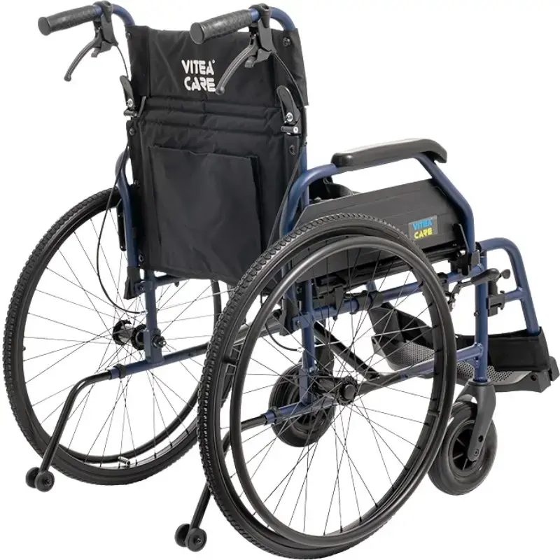 Cadeira de rodas MDH NAVY1 alumínio leve, assento 43×42 cm, carga máxima 120 kg, dobrável, 14,4 kg