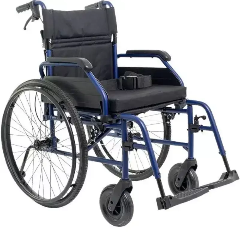 Cadeira de rodas leve de alumínio MDH NAVY1 – estrutura de alumínio, assento 46×42 cm, peso máx. do utilizador 120 kg, dobrável, 14,7 kg
