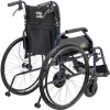 Cadeira de rodas leve de alumínio MDH NAVY1 – estrutura de alumínio, assento 46×42 cm, peso máx. do utilizador 120 kg, dobrável, 14,7 kg