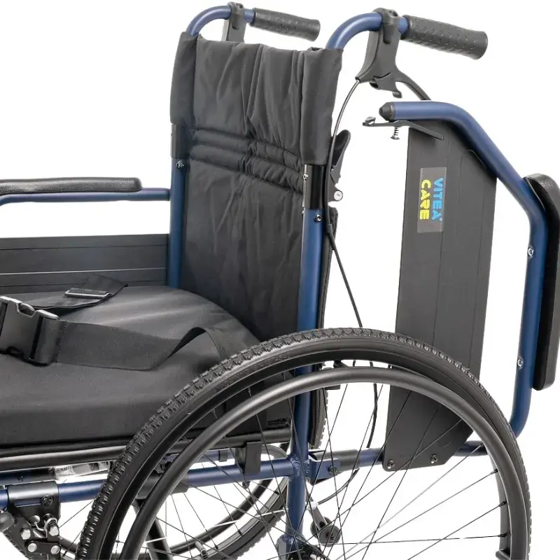 Cadeira de rodas leve de alumínio MDH NAVY1 – estrutura de alumínio, assento 46×42 cm, peso máx. do utilizador 120 kg, dobrável, 14,7 kg