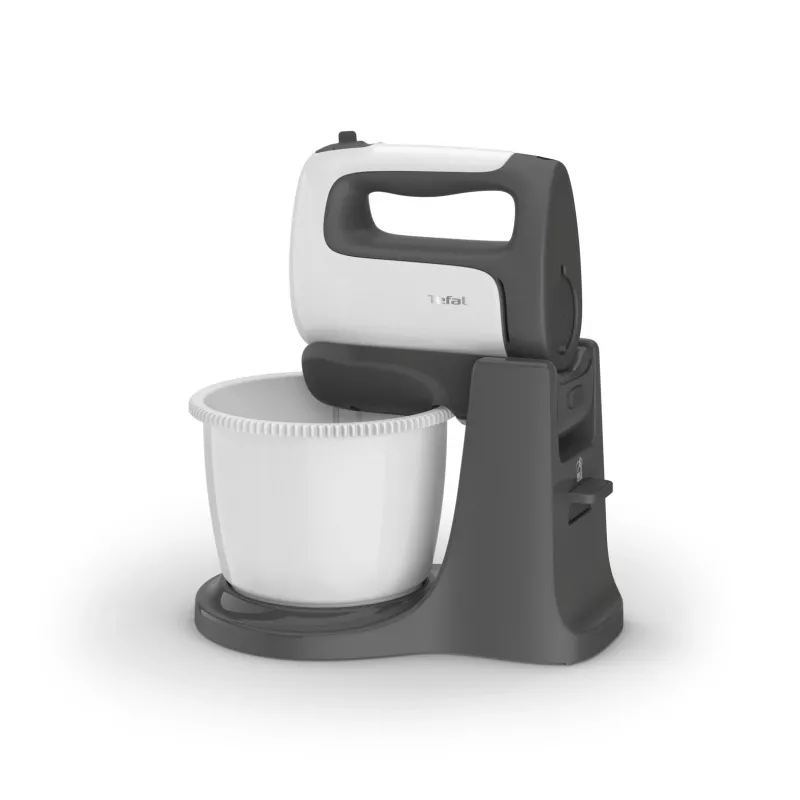 Batedeira manual Tefal PrepMix+ HT464138 com taça de suporte 500 W cinzento/branco