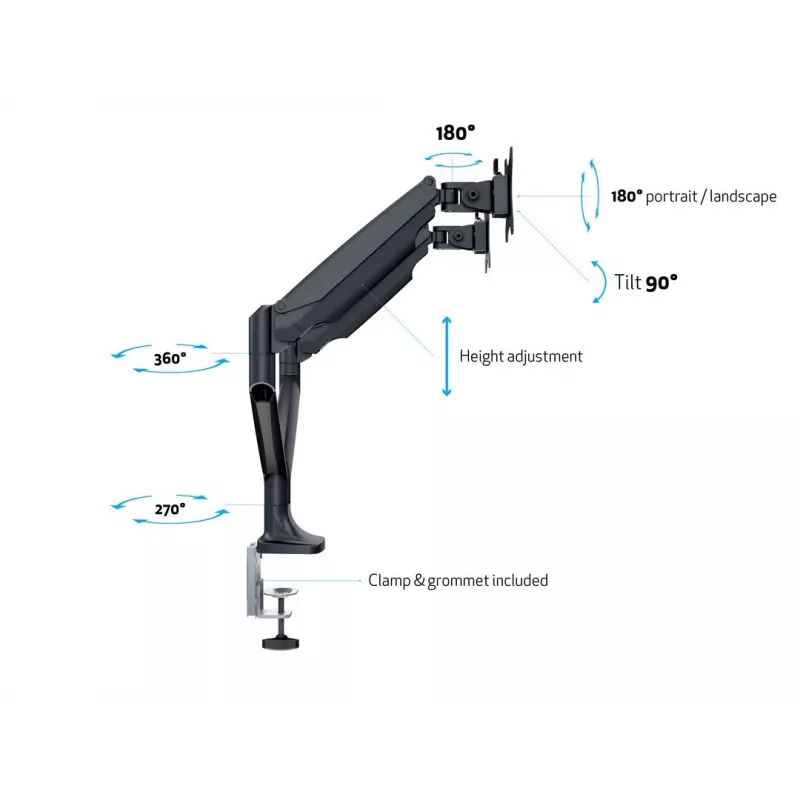 Multibrackets M Deskmount Gas Spring Dual preto