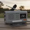 Rádio portátil de manivela Marmitek RESQ 100 — DAB/DAB+/FM, 3 W, LCD, USB‑C, jack de 3,5 mm, cinzento-claro