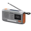 Rádio portátil de manivela Marmitek RESQ 100 — DAB/DAB+/FM, 3 W, LCD, USB‑C, jack de 3,5 mm, cinzento-claro