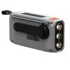 Rádio portátil de manivela Marmitek RESQ 100 — DAB/DAB+/FM, 3 W, LCD, USB‑C, jack de 3,5 mm, cinzento-claro