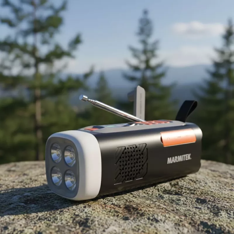 Marmitek RESQ 200 – Rádio de manivela, Portátil, Analógico e digital, DAB, DAB+, FM, 87,5 - 108 MHz, 170 - 240 MHz, 3 W