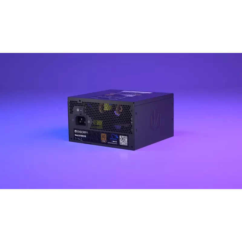 Fonte de alimentação ENDORFY Vero L6 650 W ATX 24-Pin, 80 PLUS Bronze, ventoinha de 120 mm, preto