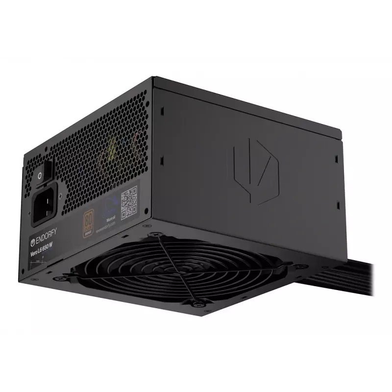 Fonte de alimentação ENDORFY Vero L6 650 W ATX 24-Pin, 80 PLUS Bronze, ventoinha de 120 mm, preto