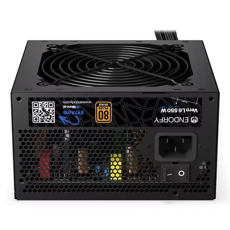 Fonte de alimentação ENDORFY Vero L6 550 W ATX 24-Pin 80 PLUS Bronze, ventoinha de 120 mm, preto