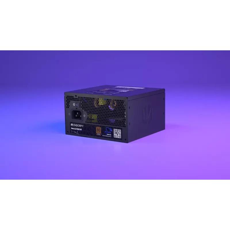 Fonte de alimentação ENDORFY Vero L6 550 W ATX 24-Pin 80 PLUS Bronze, ventoinha de 120 mm, preto