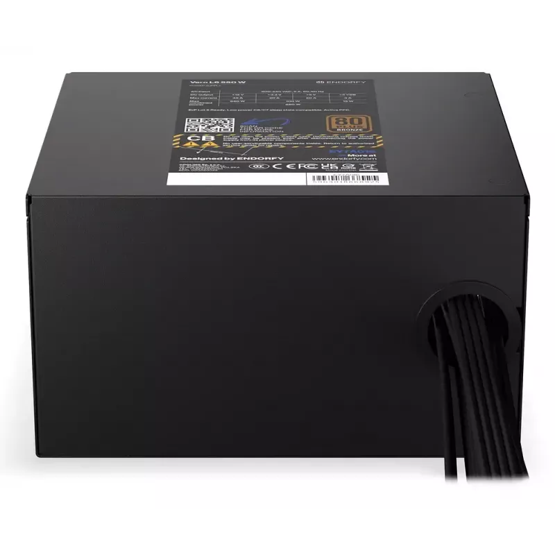Fonte de alimentação ENDORFY Vero L6 550 W ATX 24-Pin 80 PLUS Bronze, ventoinha de 120 mm, preto