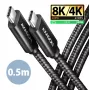 Cabo USB-C para USB-C AXAGON BUCM4X-CM05AB — USB4 Gen 3x2, 40 Gbit/s, 240 W, 0,5 m, preto