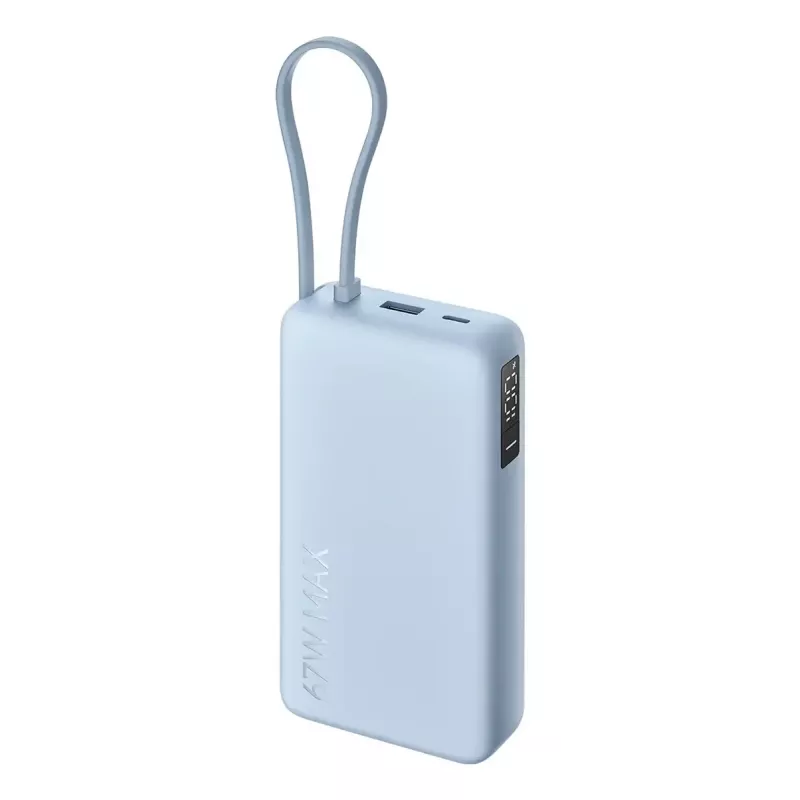 Powerbank Xiaomi 67W 20000 mAh Li-Ion azul – 11,1 V, USB-A + USB-C, suporta 3 dispositivos
