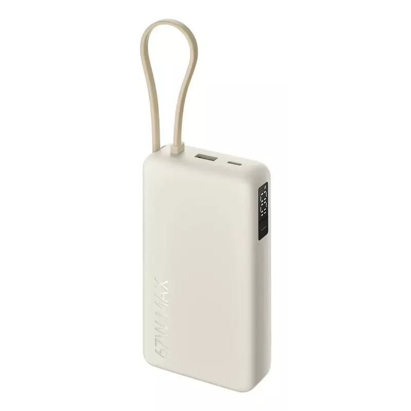 Powerbank portátil Xiaomi 67W 20000 mAh Li-Ion, 11,1V, USB-A + USB-C, areia