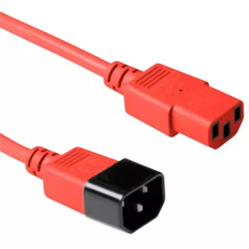 Microconnect PE1413R09 cabo de alimentação vermelho 0,9 m conector fêmea C13 conector fêmea C14