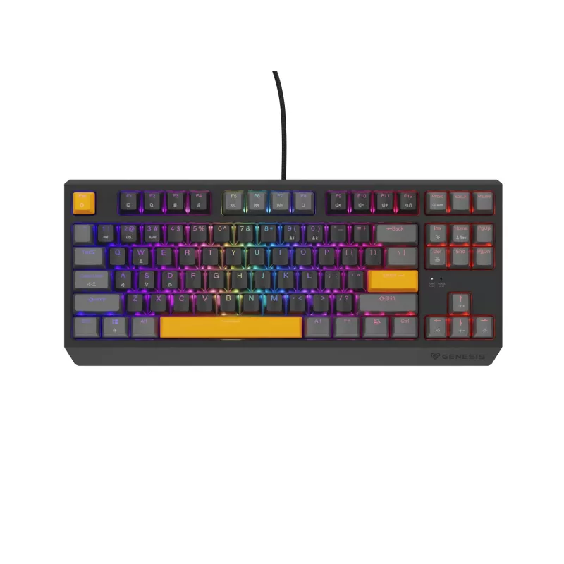 GENESIS Thor 230 TKL teclado gaming USB + RF Wireless + Bluetooth QWERTY preto, cinzento, laranja