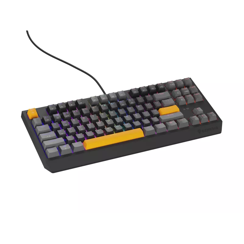 GENESIS Thor 230 TKL teclado gaming USB + RF Wireless + Bluetooth QWERTY preto, cinzento, laranja