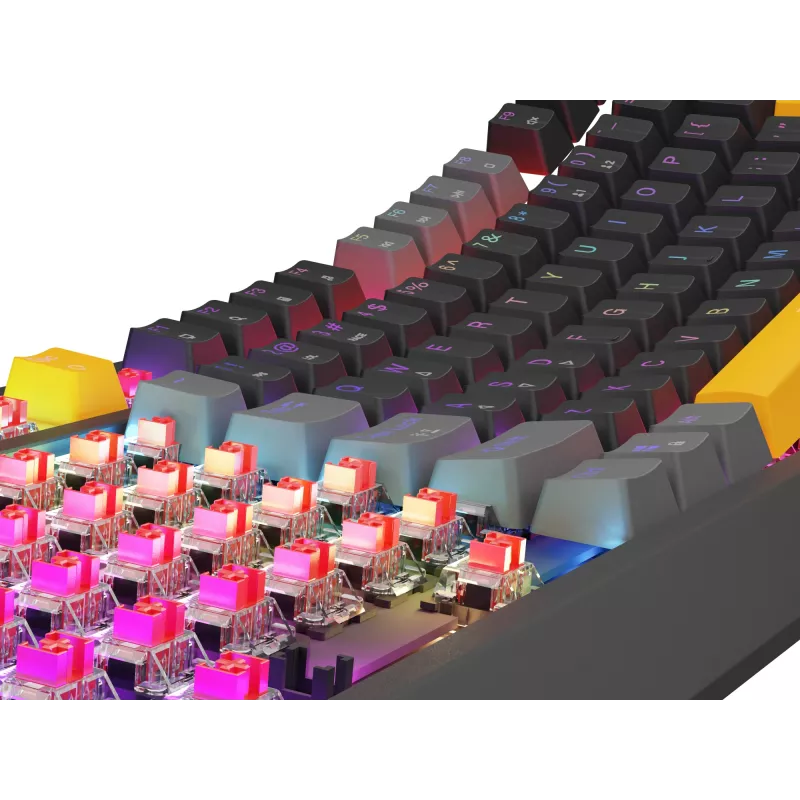 GENESIS Thor 230 TKL teclado gaming USB + RF Wireless + Bluetooth QWERTY preto, cinzento, laranja