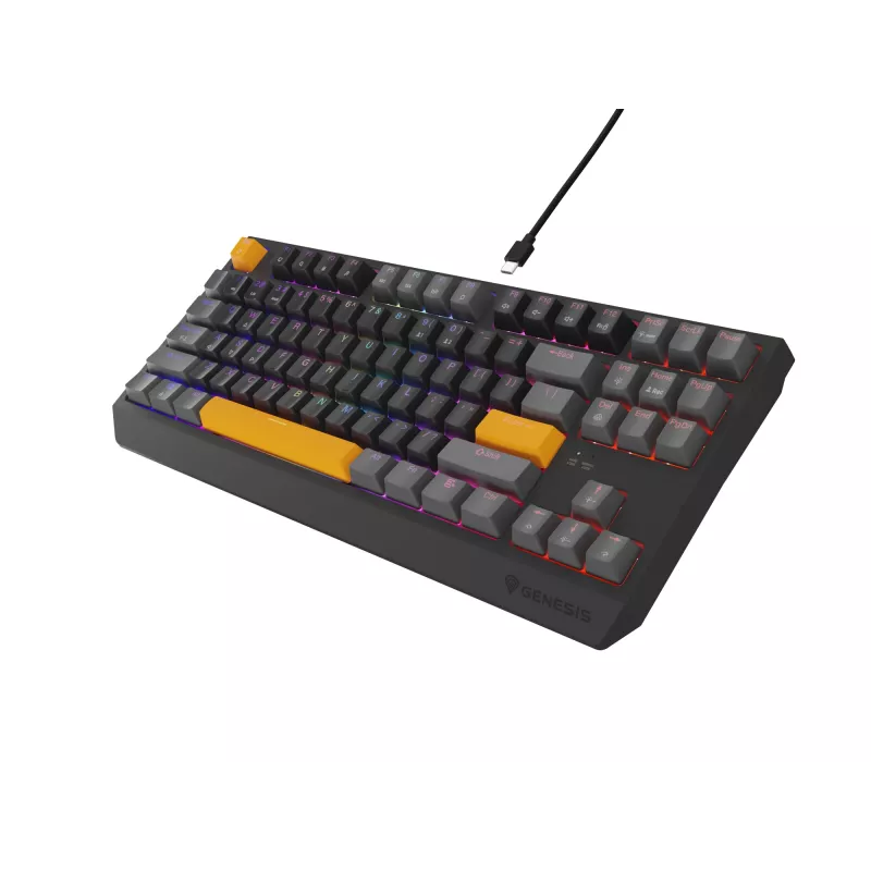 GENESIS Thor 230 TKL teclado gaming USB + RF Wireless + Bluetooth QWERTY preto, cinzento, laranja