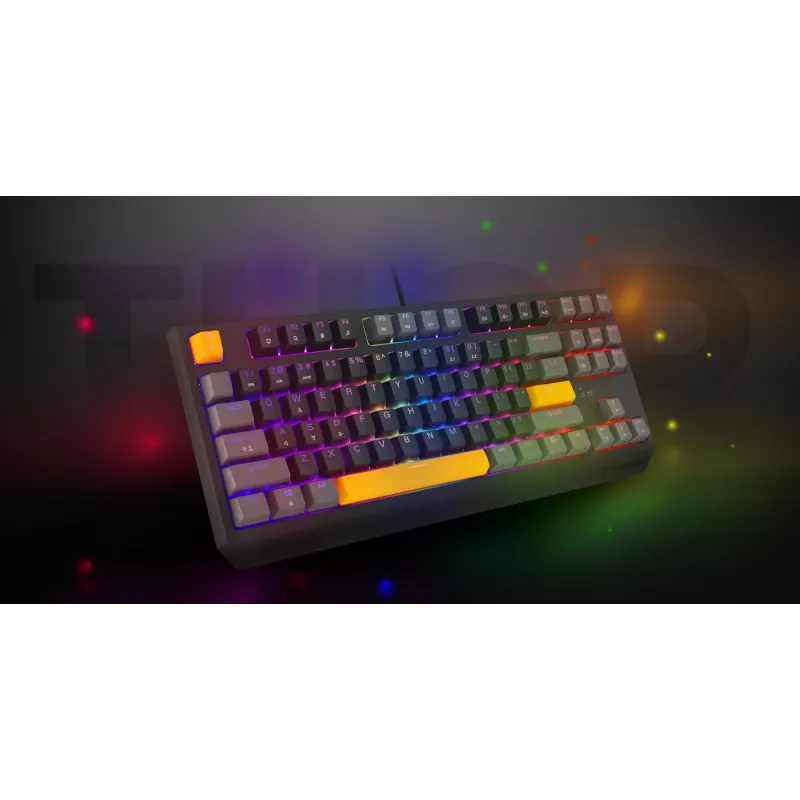 GENESIS Thor 230 TKL teclado gaming USB + RF Wireless + Bluetooth QWERTY preto, cinzento, laranja