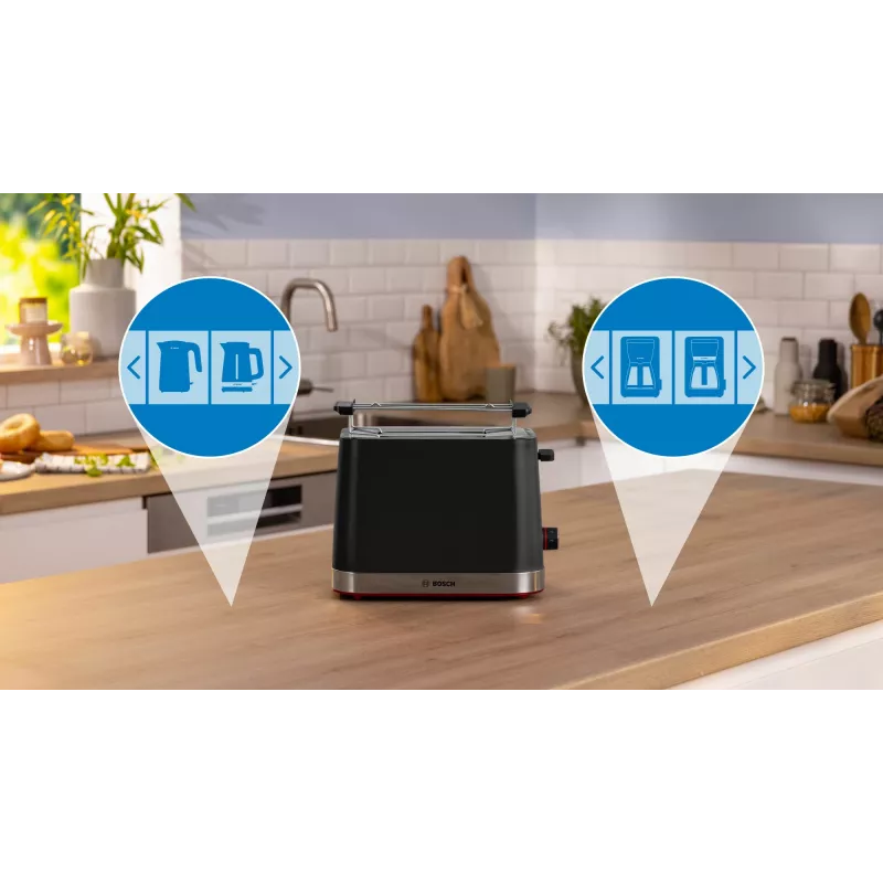 Torradeira Bosch TAT4M223 4 2 fatias 950 W preto, aço inoxidável