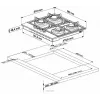 Beko HILG 642C5 SB preto encastrar 60 cm gás 4 zonas