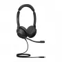 Jabra Evolve2 30 USB-C, UC Stereo, com fios, escritório/call center, 20 - 20000 Hz, 125 g, headset, preto