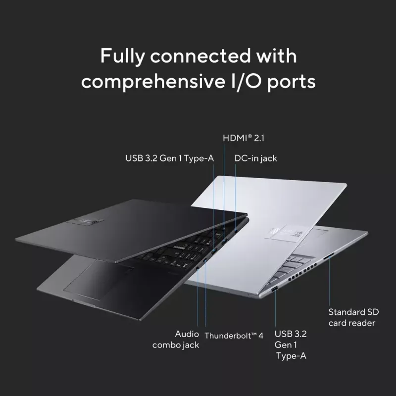 Portátil ASUS Vivobook 16X K3605VU-WS96 Intel® Core™ i9 i9-13900H 40,6 cm (16 polegadas) WUXGA 16 GB DDR4-SDRAM 1 TB SSD NVIDIA GeForce RTX 4050 Wi-Fi 6E (802.11ax) Windows 11 Home prateado