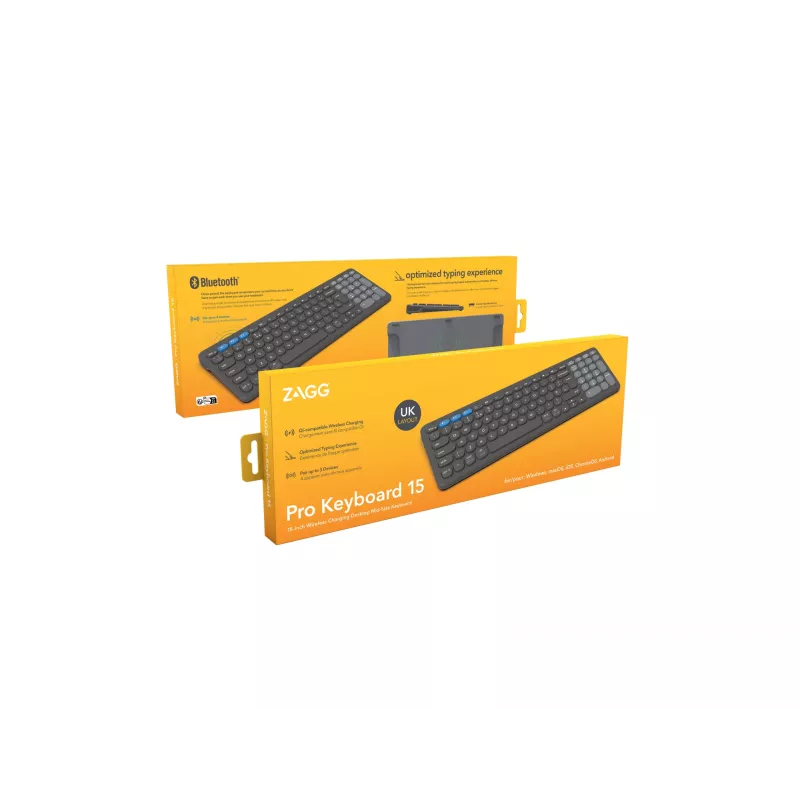 Teclado ZAGG Pro 15 universal Bluetooth QWERTY UK inglês preto
